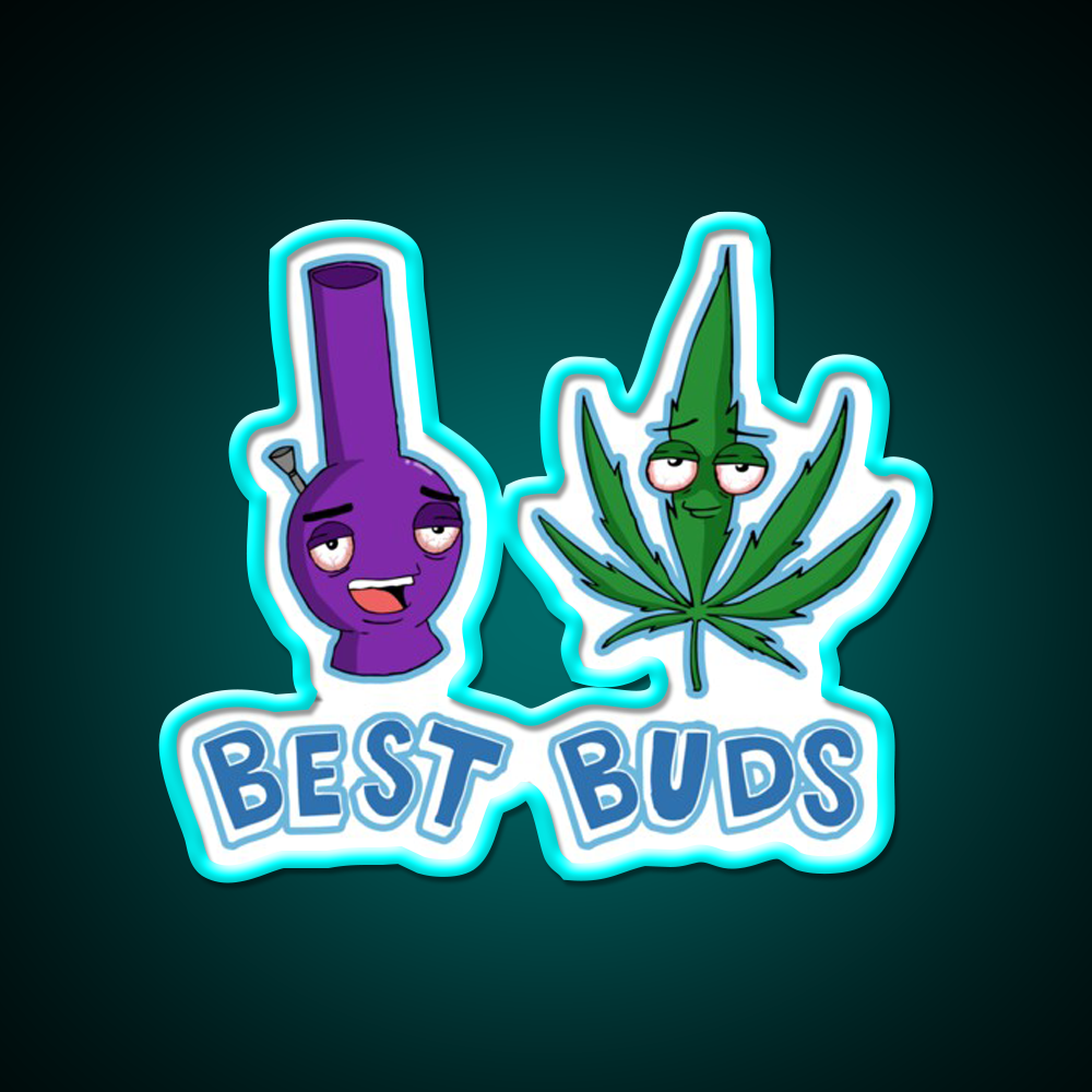 Best Buds Hemp Inspired Green Leaf Led Neon Sign Rgb Color - Size and dimension reference