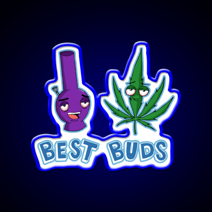 Best Buds Hemp Inspired Green Leaf Led Neon Sign Rgb Color - Shineneon