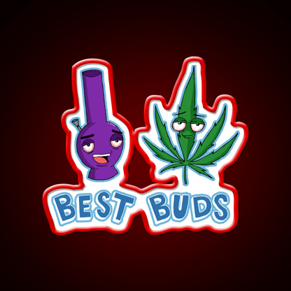 Best Buds Hemp Inspired Green Leaf Led Neon Sign Rgb Color - Shineneon