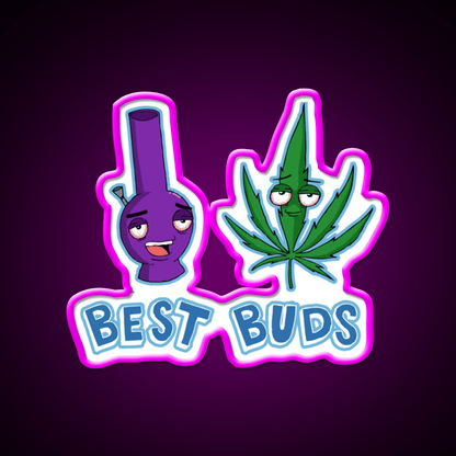 Best Buds Hemp Inspired Green Leaf Led Neon Sign Rgb Color - Shineneon
