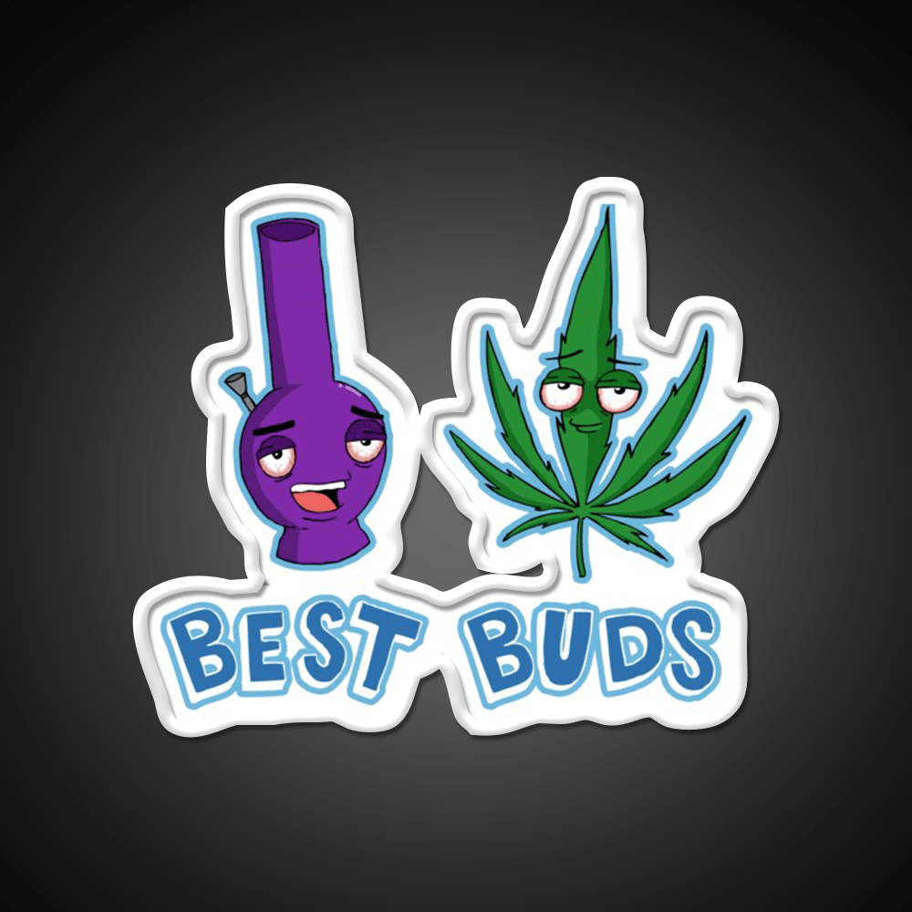 Best Buds Hemp Inspired Green Leaf Led Neon Sign Rgb Color - Shineneon
