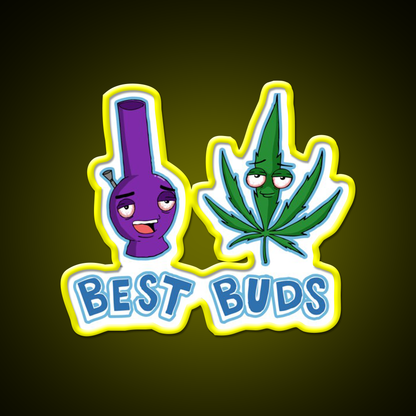 Best Buds Hemp Inspired Green Leaf Led Neon Sign Rgb Color - LED neon sign view 7
