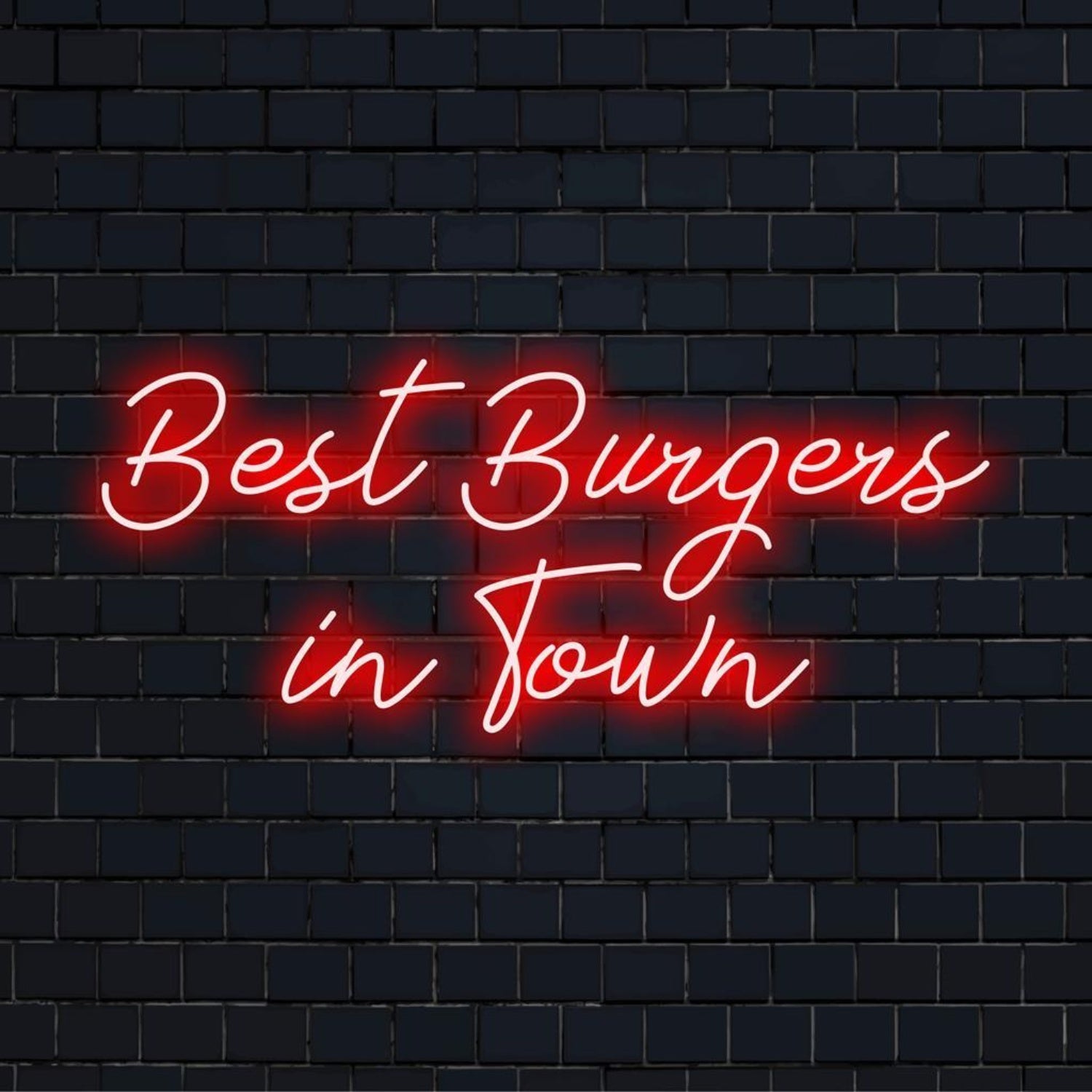 Best Burgers In Town Red Led Neon Sign Bar Restaurant Wall Decor ...