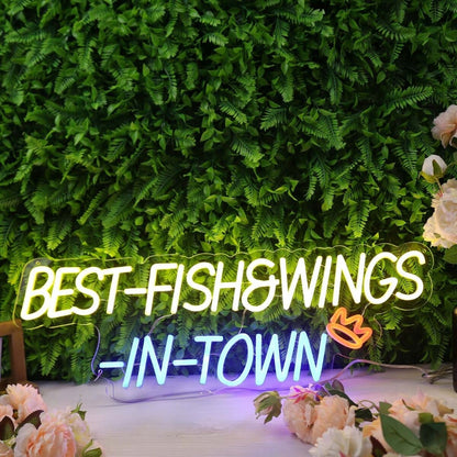 Best Fish And Wings In Town Led Neon Sign - Shineneon