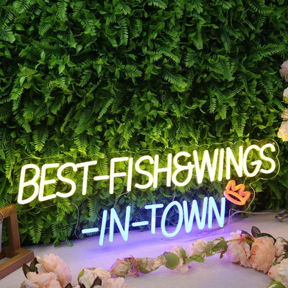 Best Fish And Wings In Town Led Neon Sign - Shineneon
