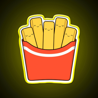 Best Fries Fast Food Led Neon Sign For Burger Place Rgb Color - Custom LED neon sign front view