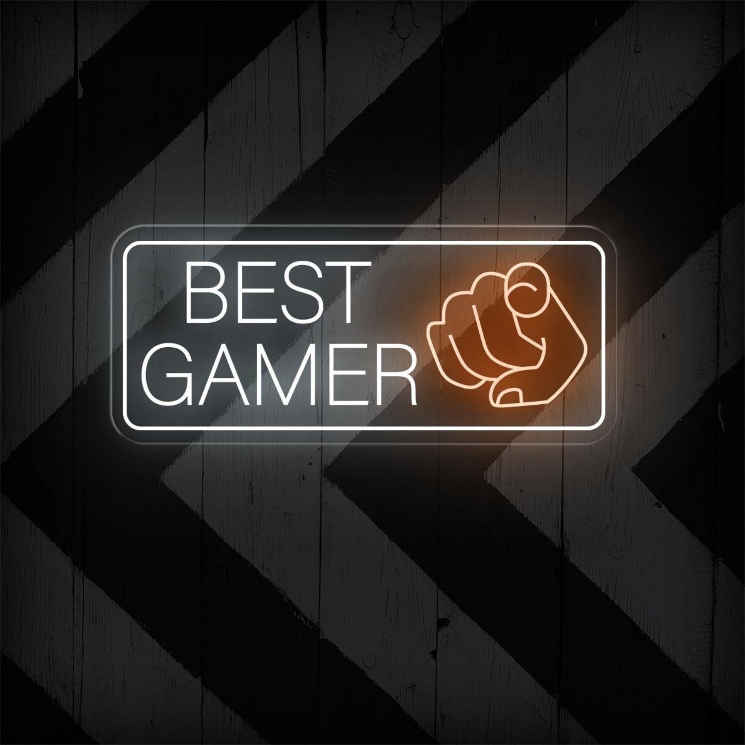 Best Gamer White Orange Led Neon Sign With Fist Design For Gaming Room Wall Art | Shineneon