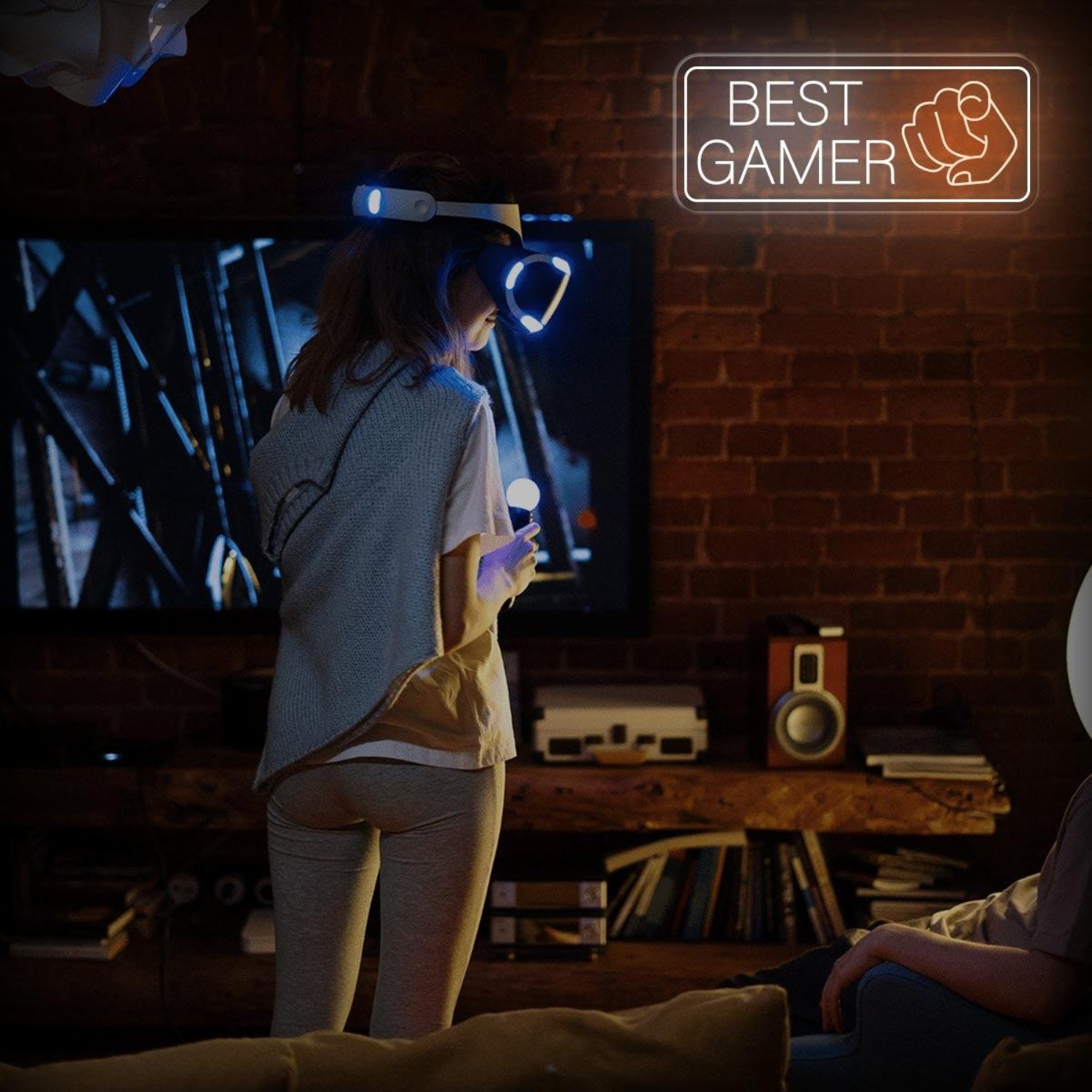 Best Gamer White Orange Led Neon Sign With Fist Design For Gaming Room Wall Art | Shineneon