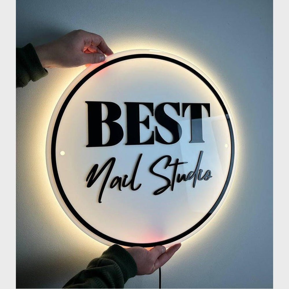 Best Nail Studios Acrylic Business Logo Sign - Shineneon