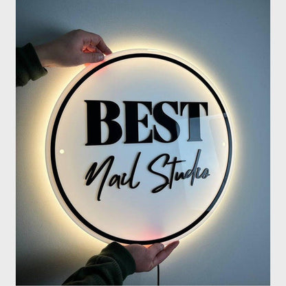 Best Nail Studios Acrylic Business Logo Sign - Shineneon