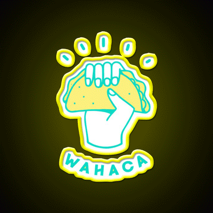 Best Selling Wahaca Essential Taco Led Neon Sign Mexican Food Sign Rgb Color - Custom LED neon sign front view
