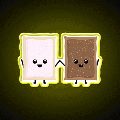 Bestie Pop Tarts Snack Food Led Neon Sign Rgb Color - Custom LED neon sign front view