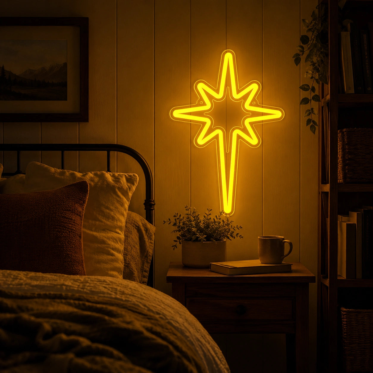 Bethlehem Star Man Cave LED Neon Sign size image