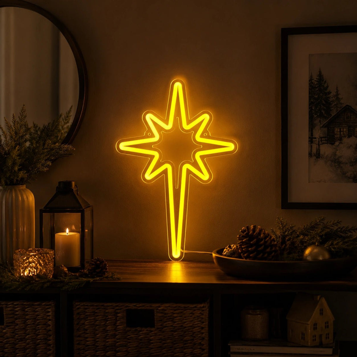 Bethlehem Star Man Cave LED Neon Sign - Shineneon