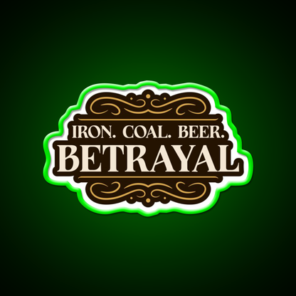Betrayal Iron Coal Beer Brass Boardgame Beer Bar Decor Led Neon Sign Rgb Color - LED neon sign view 8