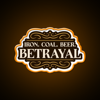 Betrayal Iron Coal Beer Brass Boardgame Beer Bar Decor Led Neon Sign Rgb Color - LED neon sign view 6