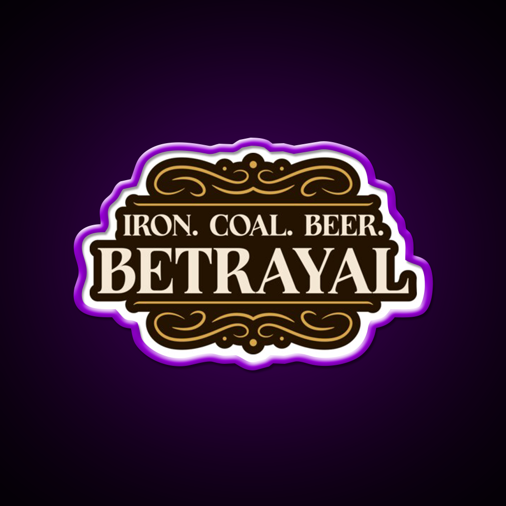 Betrayal Iron Coal Beer Brass Boardgame Beer Bar Decor Led Neon Sign Rgb Color - LED neon sign view 9