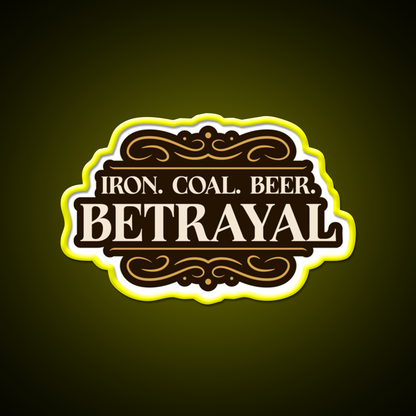 Betrayal Iron Coal Beer Brass Boardgame Beer Bar Decor Led Neon Sign Rgb Color - LED neon sign view 7