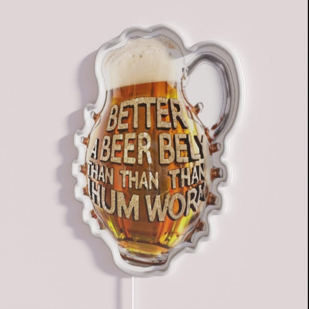 Better Beer Rgb Led Neon Sign - Neon sign mounted on wall in room