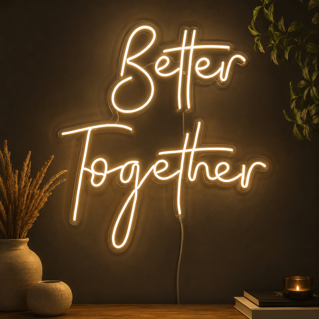 Better Together Cursive Room Decor LED Neon Sign - Shineneon