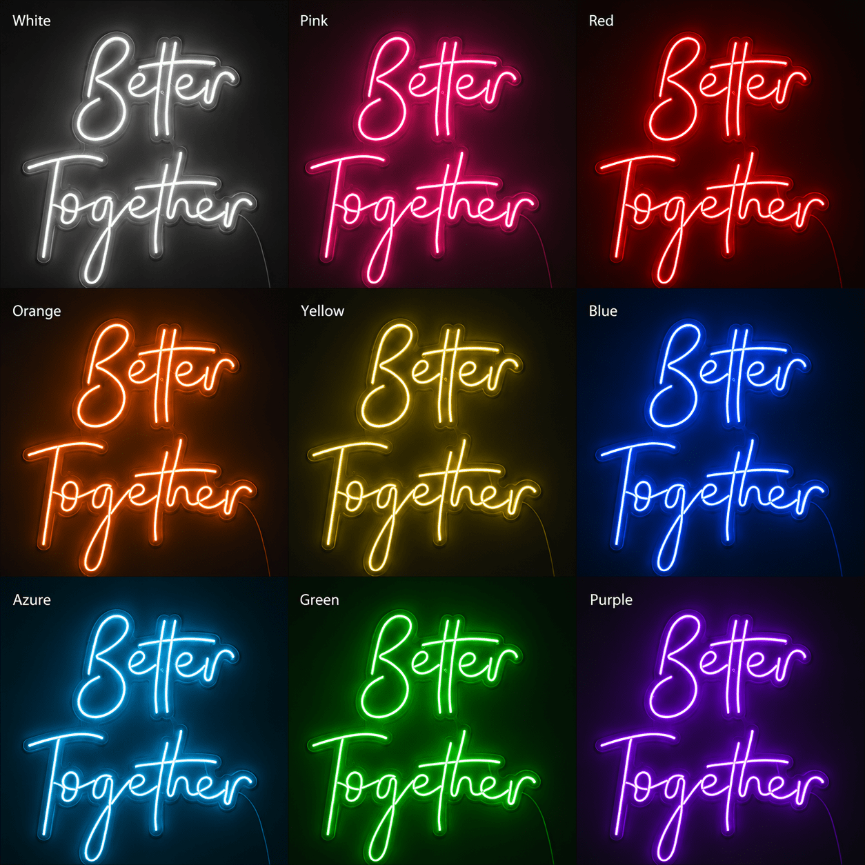 Better Together Cursive Room Decor LED Neon Sign Wall Neon Sign - Shineneon