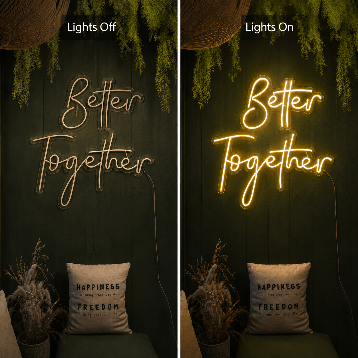 Better Together Cursive Room Decor LED Neon Sign Wall Neon Sign - Shineneon
