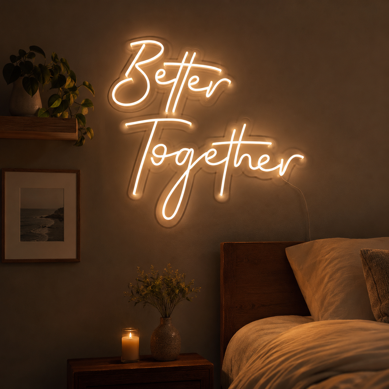 Better Together Cursive Wall Light LED Neon Sign - 03 Real Lifestyle Scene