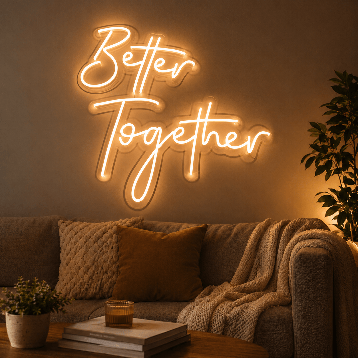 Better Together Cursive Wall Light LED Neon Sign Wall Neon Sign - Shineneon