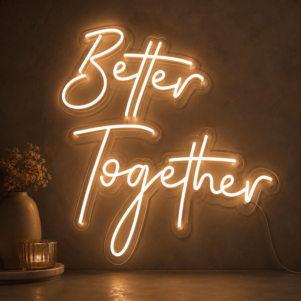 Better Together Cursive Wall Light LED Neon Sign Wall Neon Sign - Shineneon