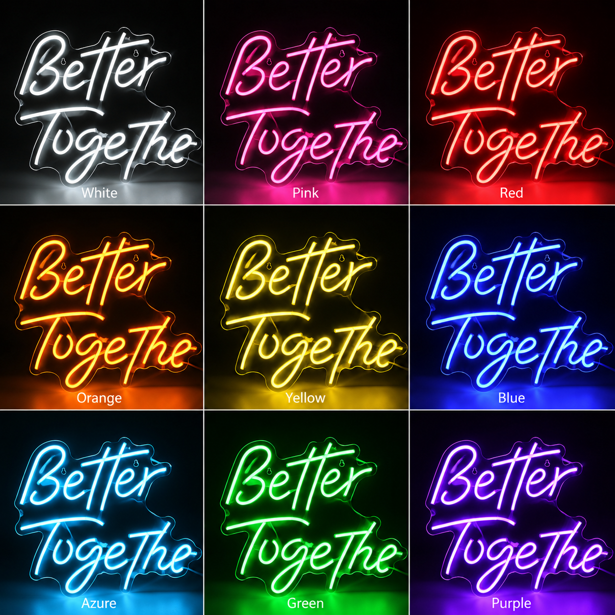 Better Together Decor Light LED Neon Sign Wall Neon Sign - 05 Color Grid