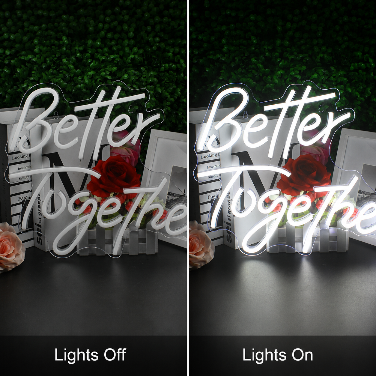 Better Together Decor Light LED Neon Sign Wall Neon Sign - 06 Day Night Comparison