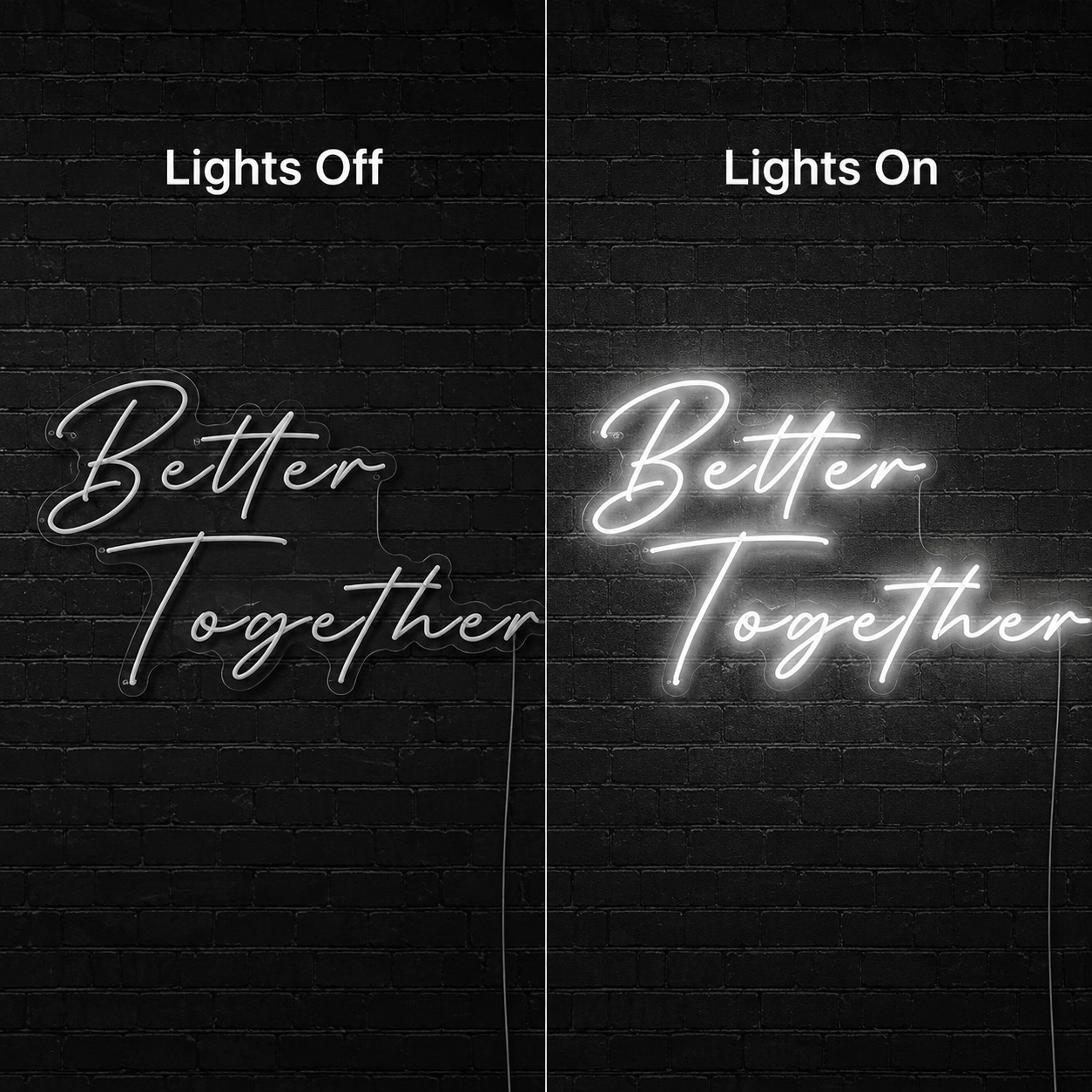Better Together Dorm Room Decor LED Neon Sign Wall Neon Sign - 06 Day Night Comparison