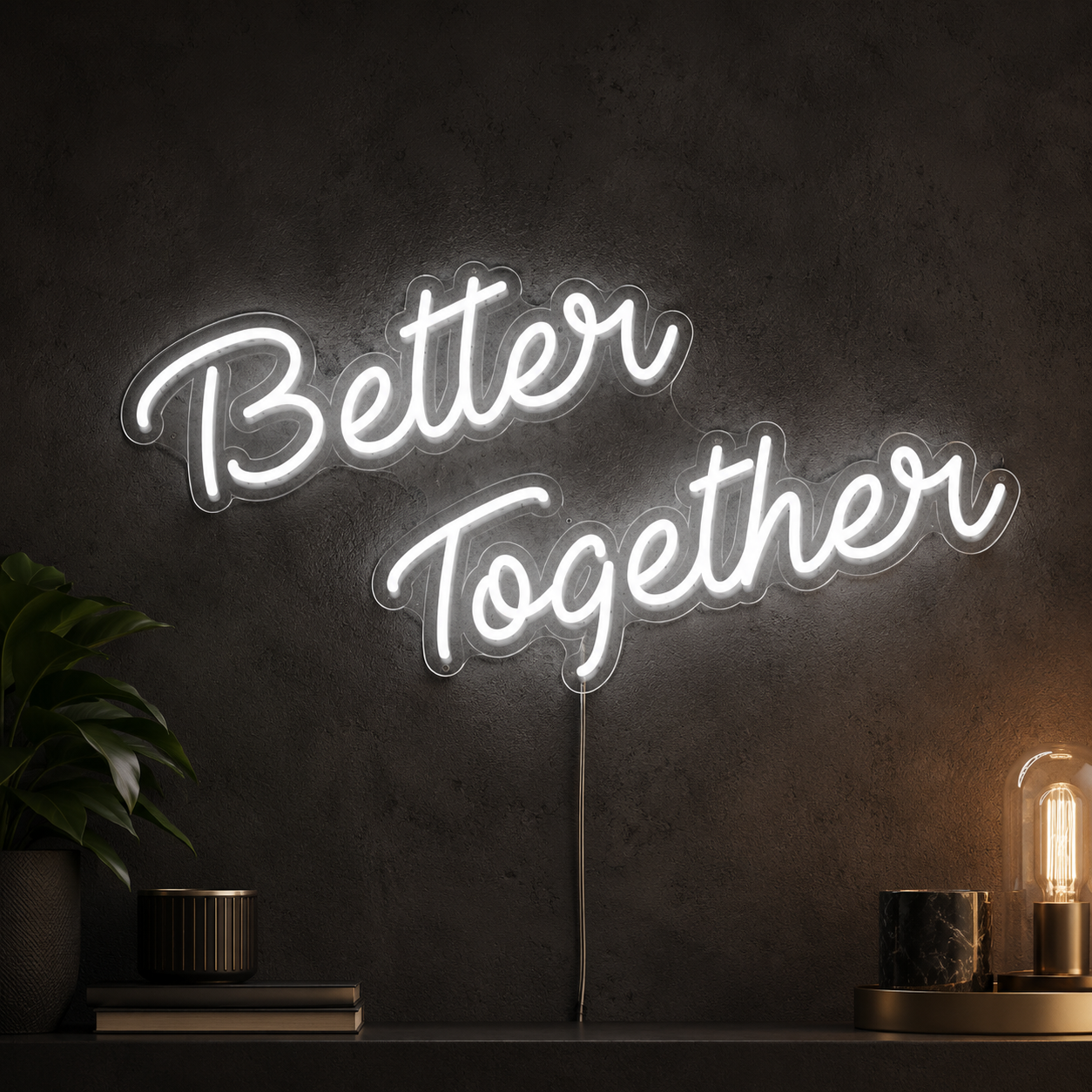 Better Together Handwritten Decor Sign LED Neon Sign Wall Neon Sign - 02 High-Converting Product Image
