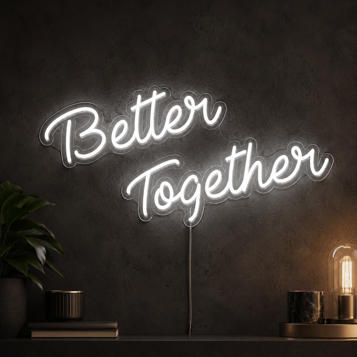 Better Together Handwritten Decor Sign LED Neon Sign Wall Neon Sign - Shineneon