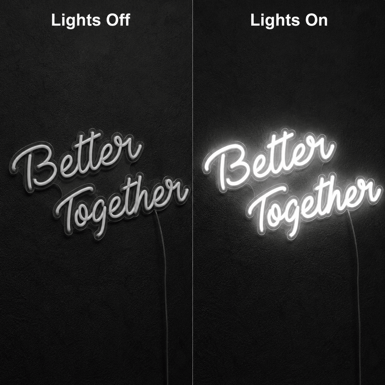 Better Together Handwritten Decor Sign LED Neon Sign Wall Neon Sign - Shineneon