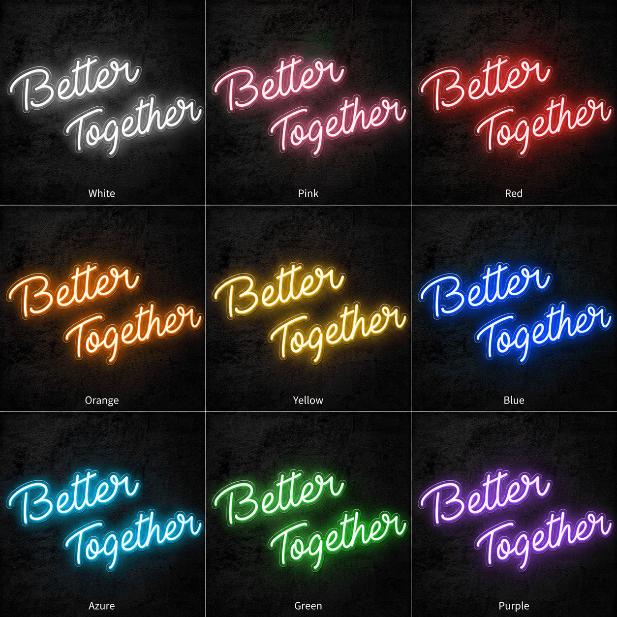 Better Together Handwritten Decor Sign LED Neon Sign Wall Neon Sign - Shineneon