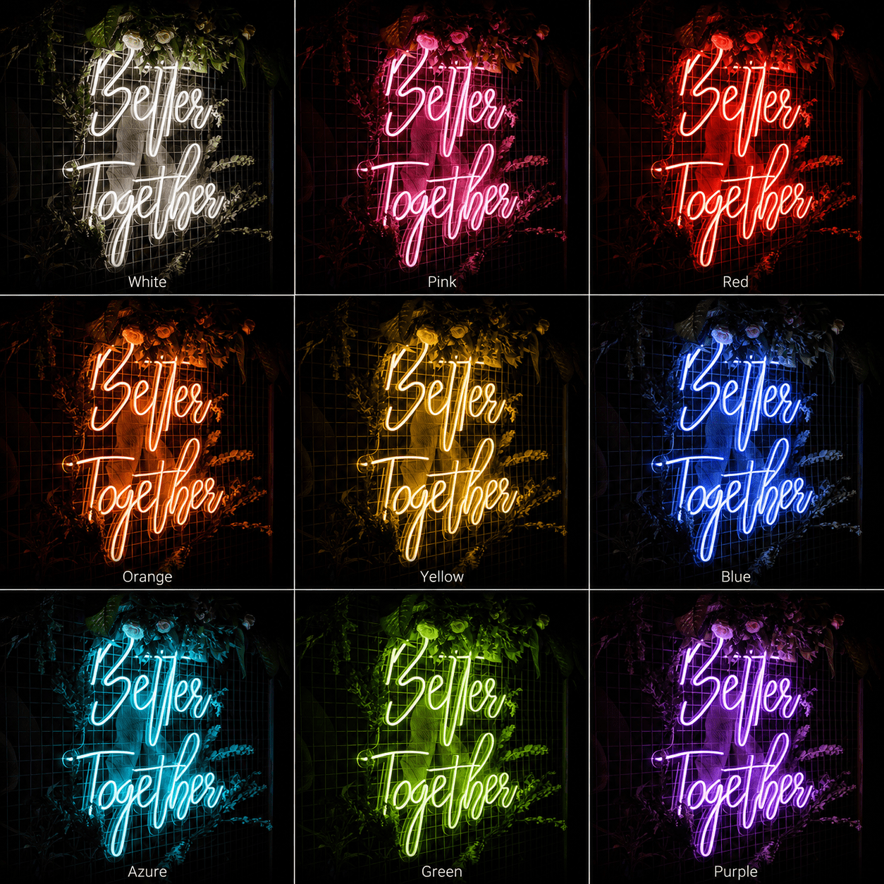 Better Together Handwritten Wall Light LED Neon Sign - Shineneon