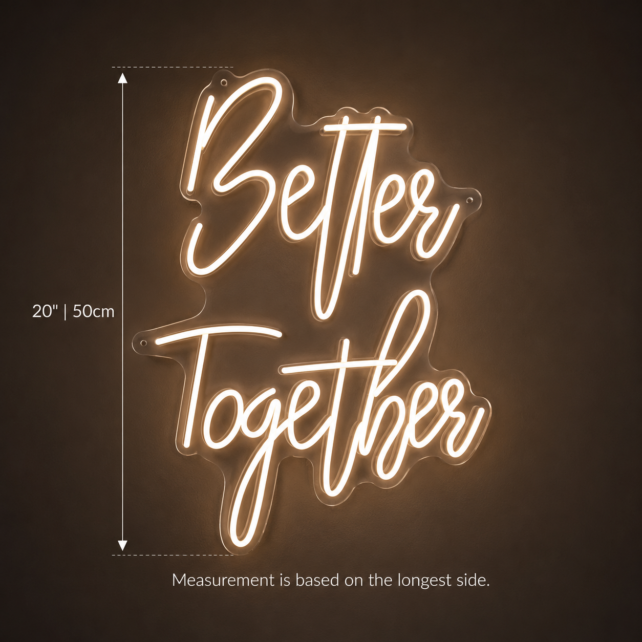 Better Together Handwritten Wall Light LED Neon Sign Wall Neon Sign - 04 Size Image