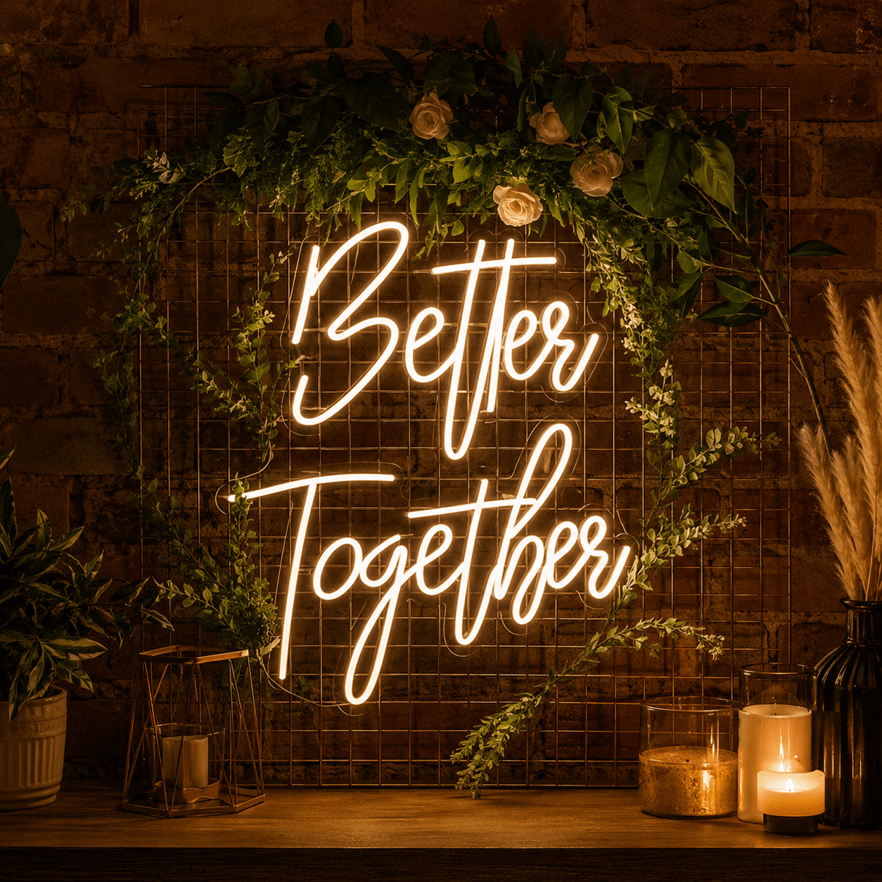 Better Together Handwritten Wall Light LED Neon Sign Wall Neon Sign - Shineneon