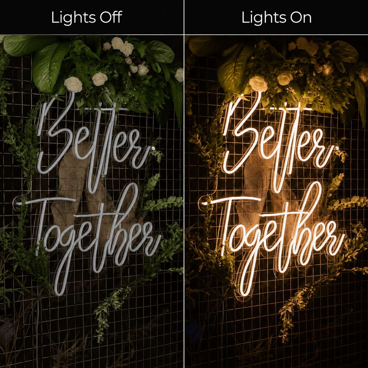 Better Together Handwritten Wall Light LED Neon Sign Wall Neon Sign - Shineneon