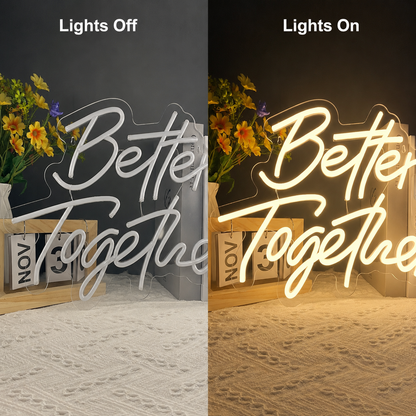 Better Together Home Wall Light LED Neon Sign Wall Neon Sign - 06 Day Night Comparison