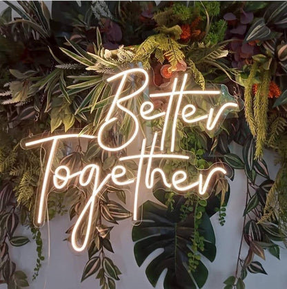 Better Together Led Neon Sign For Wedding Home Greenery Decor | Shineneon
