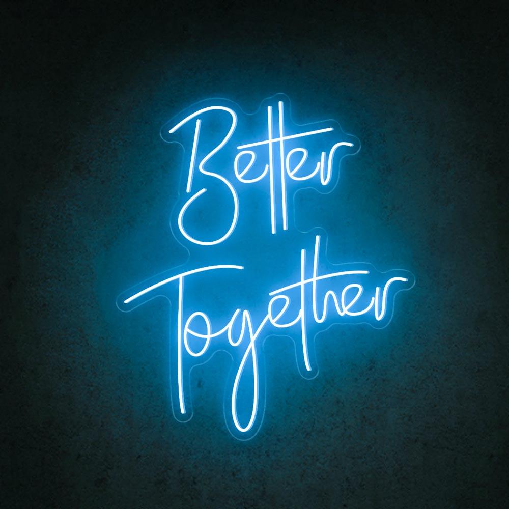 Better Together Led Neon Sign For Wedding Home Greenery Decor | Shineneon