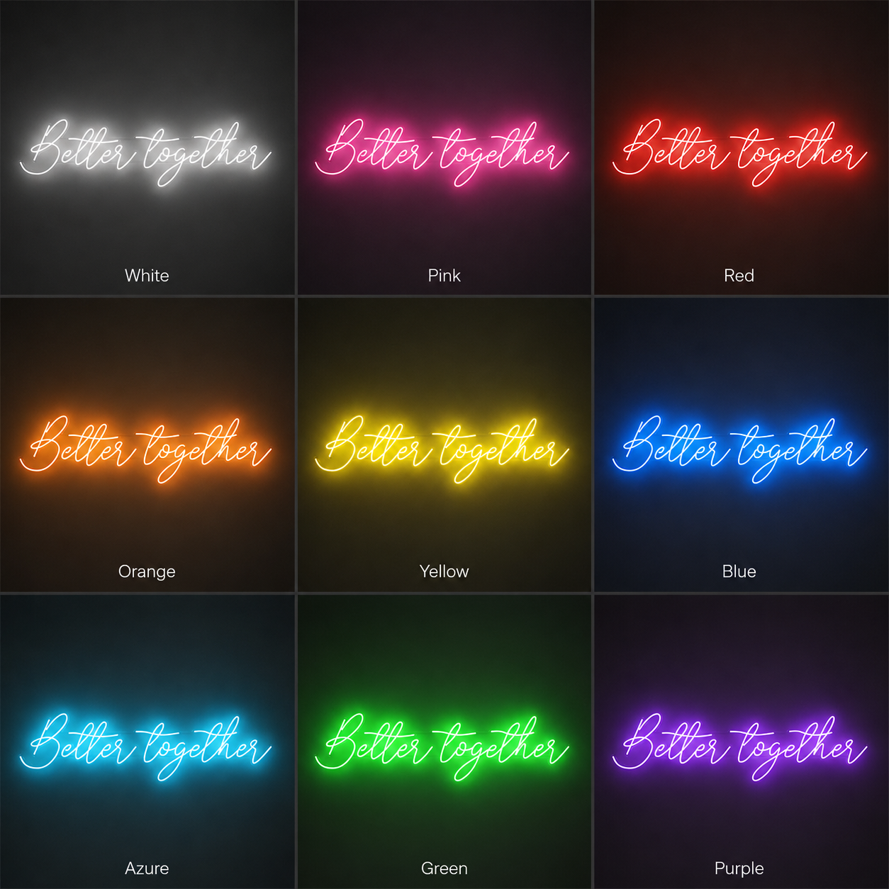 Better Together LED Neon Sign Home Wall Art - 05 Color Grid