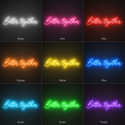 Better Together LED Neon Sign Home Wall Art - 05 Color Grid