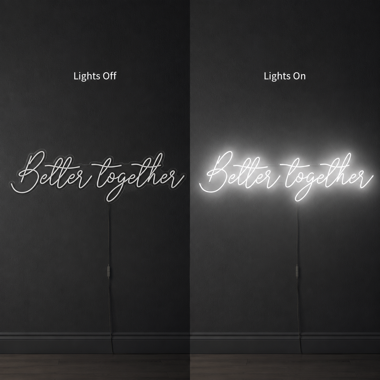 Better Together LED Neon Sign Home Wall Art Wall Neon Sign - 06 Day Night Comparison