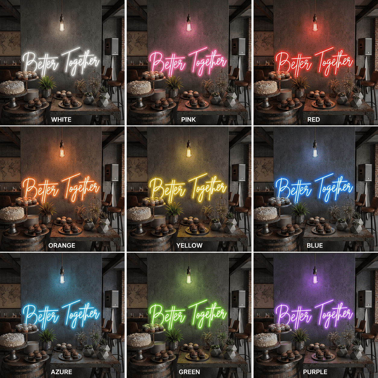 Better Together Lettering Home Decor LED Neon Sign Wall Neon Sign - Shineneon