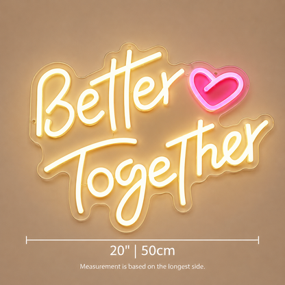 Better Together Living Room Decor LED Neon Sign - 04 Size Image