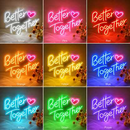 Better Together Living Room Decor LED Neon Sign - 05 Color Grid