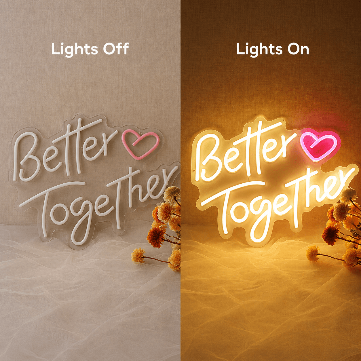 Better Together Living Room Decor LED Neon Sign - Shineneon